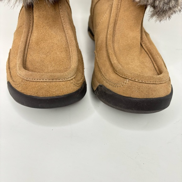Lands End Ankle Boots Size 6.5 Suede Faux Fur - Picture 9 of 12